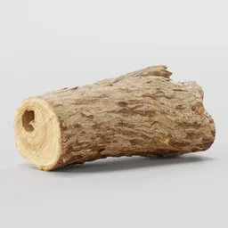 Highly detailed 3D model of a textured wood log, perfect for Blender rendering and environmental design.