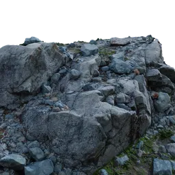 Detailed 3D model of rocky mountain terrain, ideal for Blender 3D landscapes.