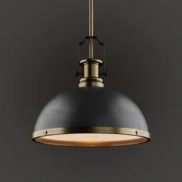 Realistic 3D model of a vintage industrial-style pendant lamp for Blender renderings.