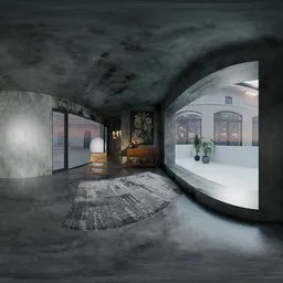 Industrial Concrete Loft Atrium