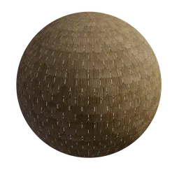 High-quality PBR Shingles Oak material texture for Blender 3D artists, with realistic detail and shading for virtual modeling.