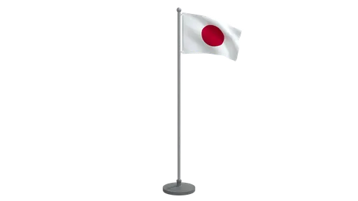 Low poly 3D model of Japan's flag, optimized for Blender, ideal for CG visualizations and animation.