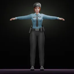 Female Security Guard in Uniform