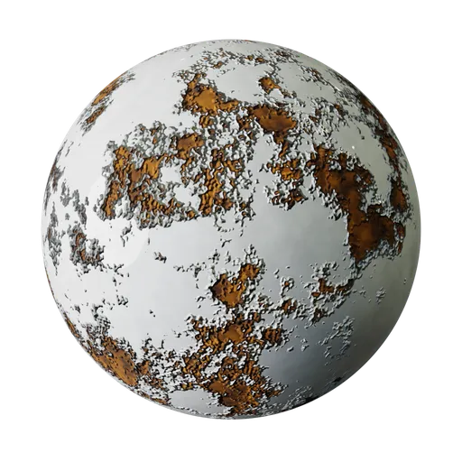 Detailed Procedural Peeling Paint Blender 3D material with realistic rust effects for aging surfaces.