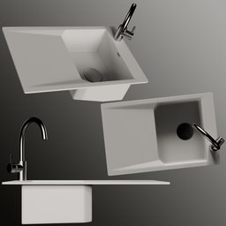 Kitchen sink with faucet