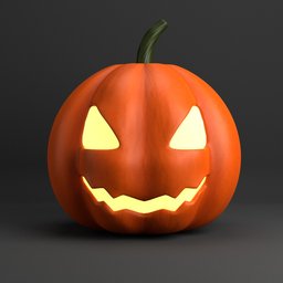 Spooky Halloween Pumpkin Face with Creepy Smile