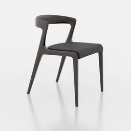 High-quality 3D model of modern wood-textured dining chair with seamless design, ideal for Blender 3D projects.