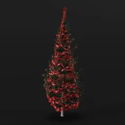 Christmas Tree Green Red Med