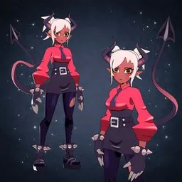 Horned Anime Demon Girl