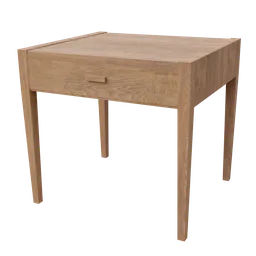 Modern wooden 3D cabinet table model with high-resolution textures, ideal for Blender virtual interior design.