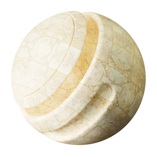 High-resolution PBR honey-colored ceramic texture for Blender 3D and other rendering software.