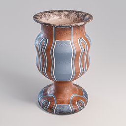 "Lowpoly Decorative Vase with Blue and Brown Design, Inspired by Peder Severin Krøyer - 3D Model for Blender 3D with 4K PBR Textures". This 3D model of an old decorative vase is perfect for Blender 3D enthusiasts. With its highly detailed texturing and blue and brown design inspired by Peder Severin Krøyer, it is sure to be a trending image on Google Arts and Cultures and in art forums worldwide.