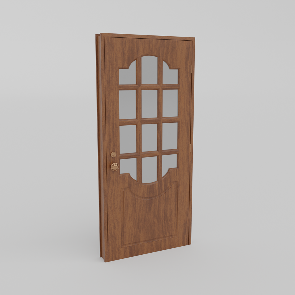 Door with Glass PAnels Doors models BlenderKit