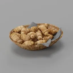 Basket of Fresh Croissants