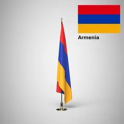 Armenia Ceremonial flag on stand