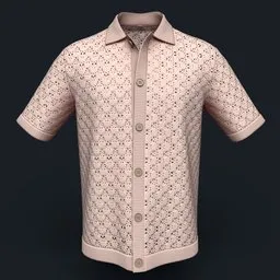 Aster Flower Knit Button Down Shirt