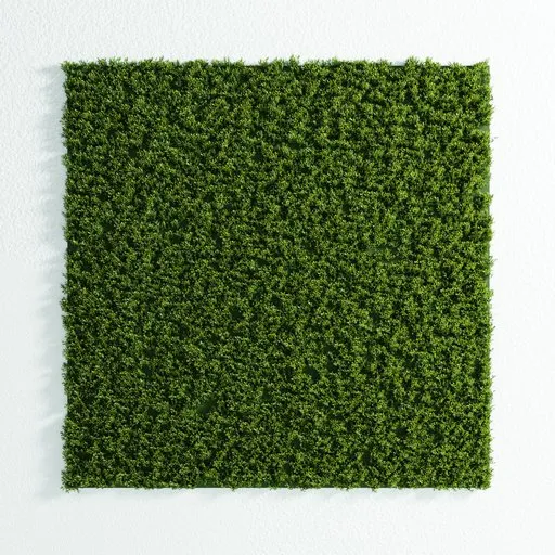Customizable Blender 3D model of green artificial wall, with geometry nodes, editable in viewport using the Bagapie addon.