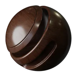 High-resolution polished wood PBR texture for 3D rendering in Blender, showcasing realistic grain and shine.