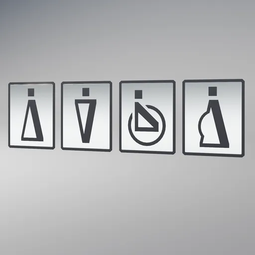 Detailed gender and accessibility symbols 3D model designed for Blender artists.