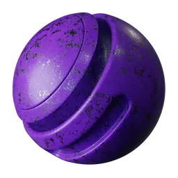Purple painted damaged metal