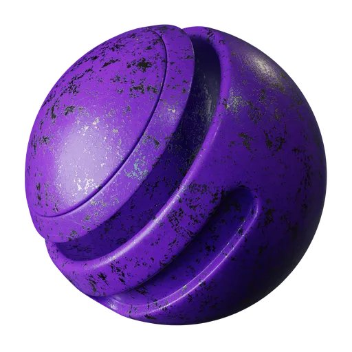 Purple painted damaged metal