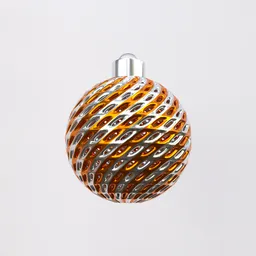 Intricate 3D-rendered Christmas bauble with detailed patterns, designed for Blender rendering.