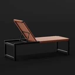 "Sun lounger-02: A luxurious brown lounger with a versatile backrest variation for gourmet environments and swimming pools. This high-quality 3D model created with Blender 3D offers exceptional detail, inspired by Christoph Ludwig Agricola, featuring a slim body design and a wooden construction. Perfect for enhancing your visualization projects."