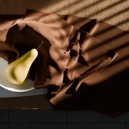 Golden Pear on Silk