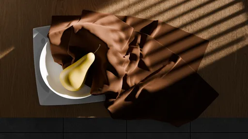 Golden Pear on Silk