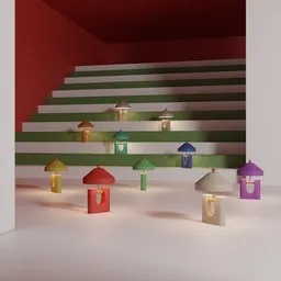 Colorful Sculptural Table Lamps