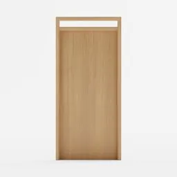 High-quality 3D model of a sleek, modern wooden door for Blender rendering and architecture visualization.