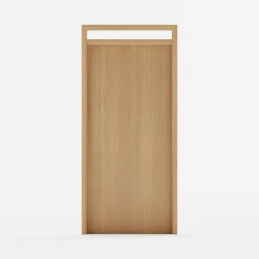 High-quality 3D model of a sleek, modern wooden door for Blender rendering and architecture visualization.