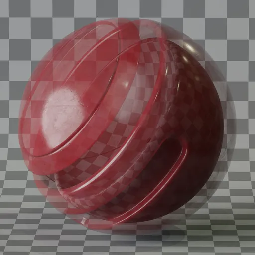 Scratched red glass