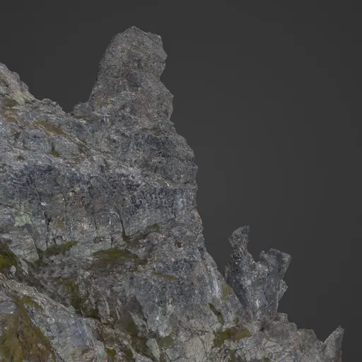 Detailed 3D model of jagged mountain rocks for Blender, ideal for realistic environment creation.