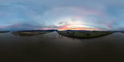 Colorful Sunrise Sky Aerial River