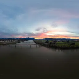 Colorful Sunrise Sky Aerial River