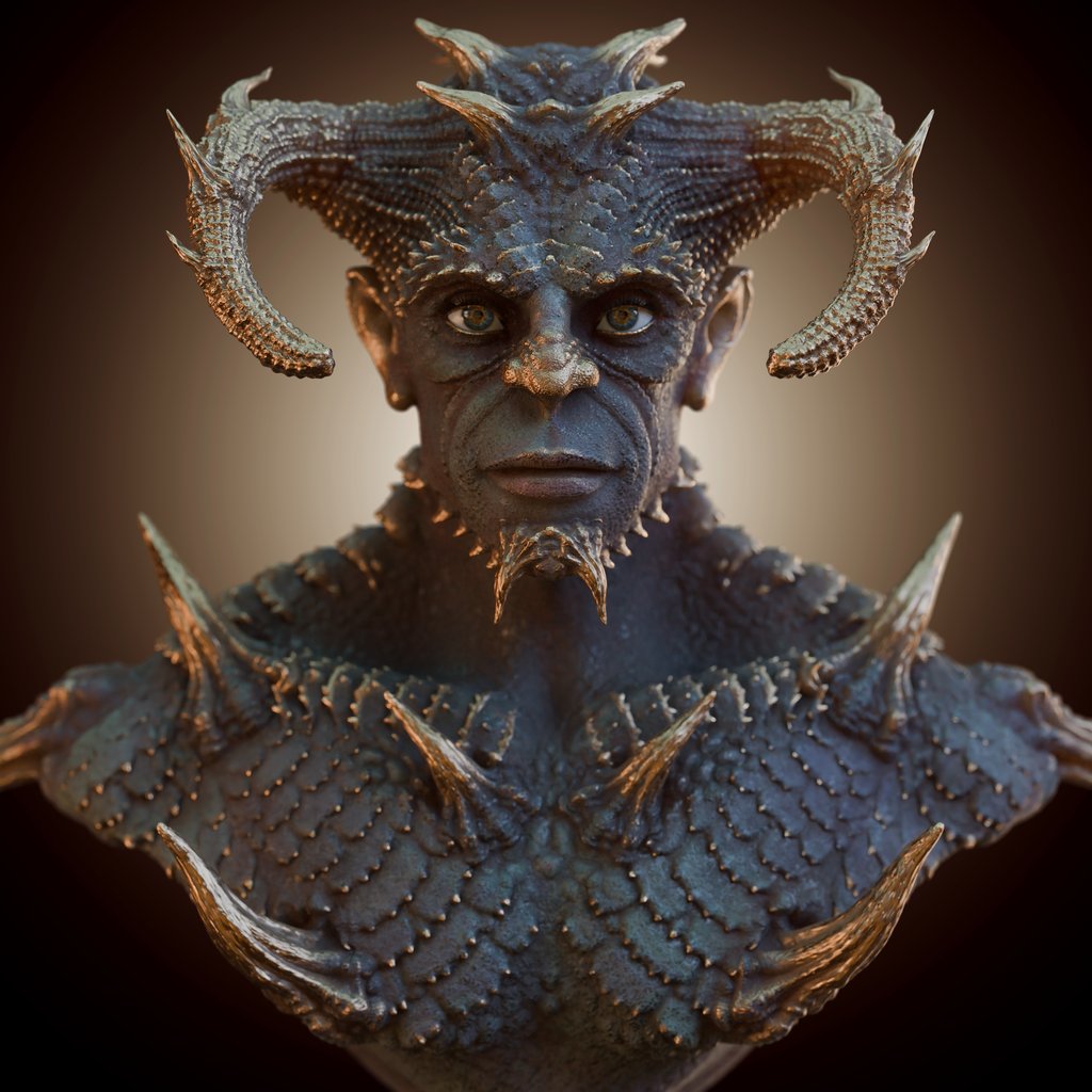 Horned Golden Demon | Monsters & Creatures models | BlenderKit