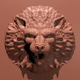 Sculptural Lion Bust Brush