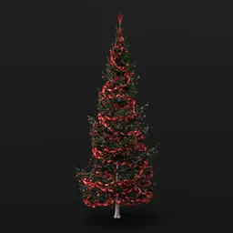 Christmas Tree Green Red Large