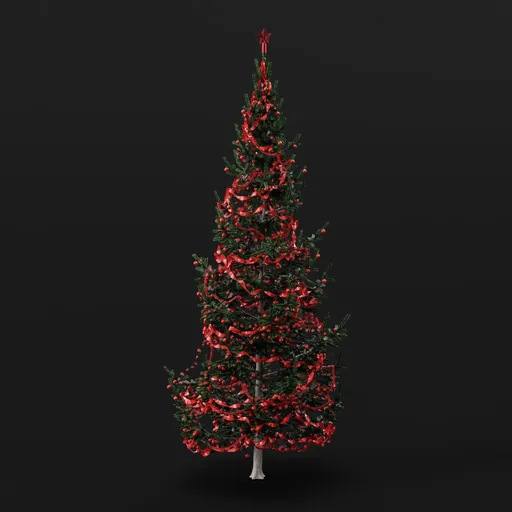 Christmas Tree Green Red Large