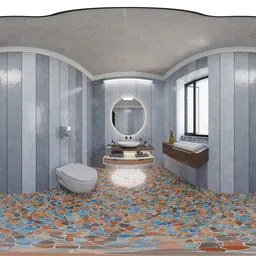 Modern Terrazzo Bathroom Interior