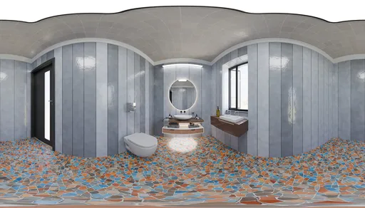Modern Terrazzo Bathroom Interior