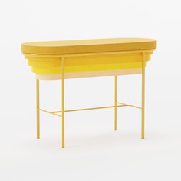 "Modern Yellow and Gold Sideboard Table 3D Model by Cultivado Em Casa in Blender 3D" is a descriptive and concise alt text that includes keywords such as "modern", "yellow", "gold", "sideboard table", "3D model", "Cultivado Em Casa", and "Blender 3D".
