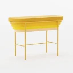 "Modern Yellow and Gold Sideboard Table 3D Model by Cultivado Em Casa in Blender 3D" is a descriptive and concise alt text that includes keywords such as "modern", "yellow", "gold", "sideboard table", "3D model", "Cultivado Em Casa", and "Blender 3D".