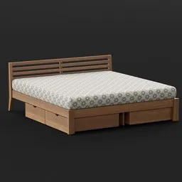 Modern King Size Bed with Storage