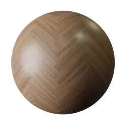 High-quality PBR texture of a herringbone walnut for realistic flooring in 3D modeling, compatible with Blender and other applications.