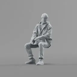 Lowpoly Male Sitting