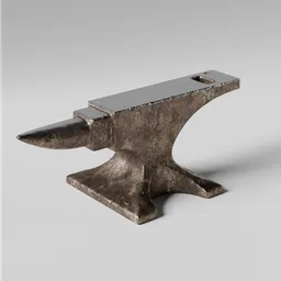 Realistic 3D anvil model with detailed scratches and wear, ideal for Blender rendering projects.