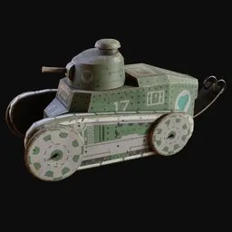 1920s Wooden Toy FT-17 Tank