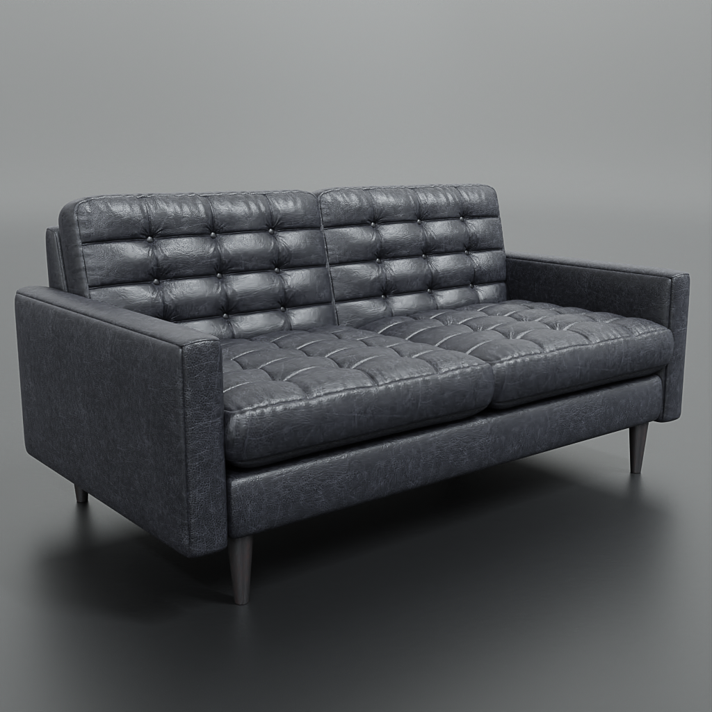 Loveseat Naples 100 Leather 3D Sofa models BlenderKit